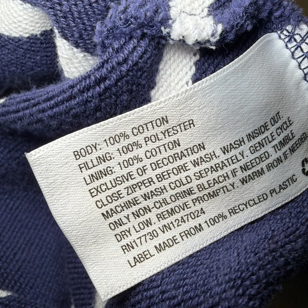 Vineyard Vines Target Mens Cotton Blue Striped Pullover 1/4 Zip Sweater Med